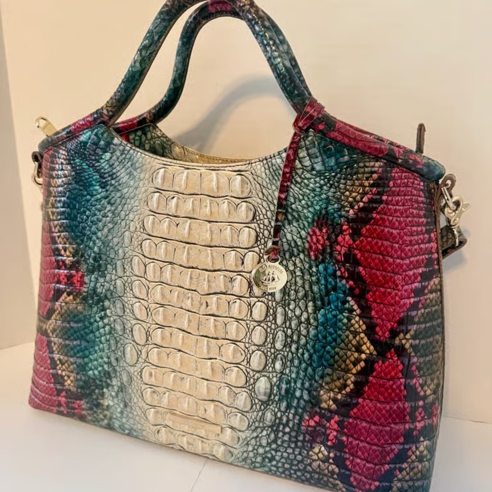 Brahmin Colorful Python-Embossed Shoulder Bag - image 2